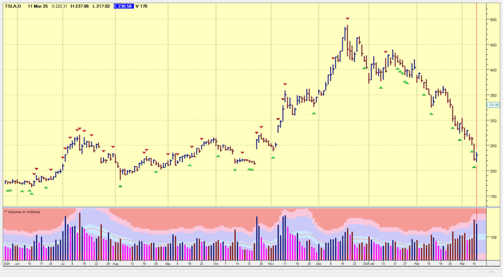 Stock Market Sell-Off TSLA Daily Chart